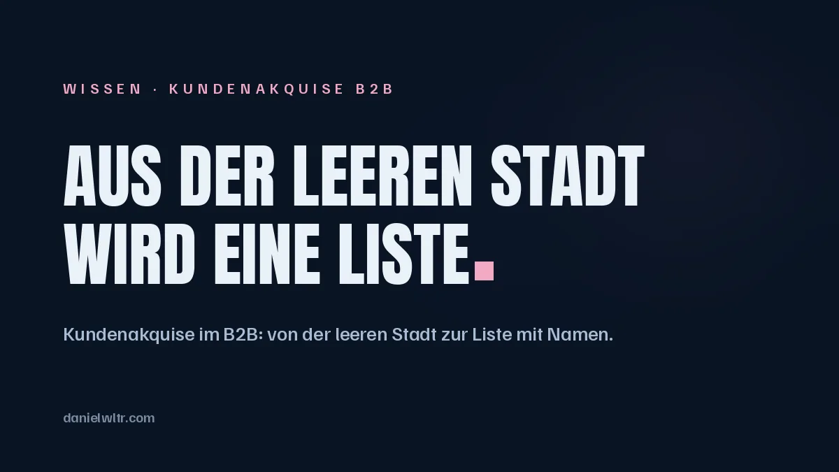 Kundenakquise im B2B: von der leeren Stadt zur Liste mit Namen