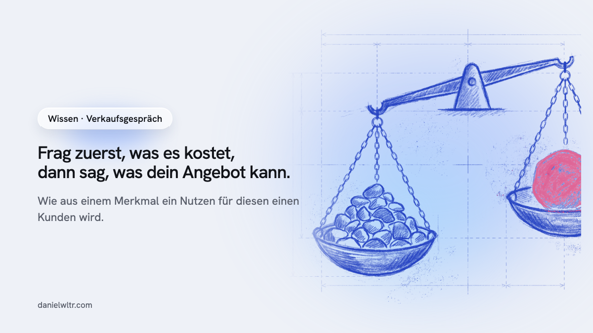 Nutzenargumentation: vom Merkmal zu dem Satz, den der Kunde selbst sagt