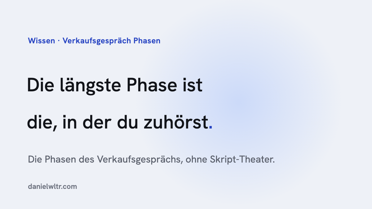 Die Phasen des Verkaufsgesprächs, ohne Skript-Theater
